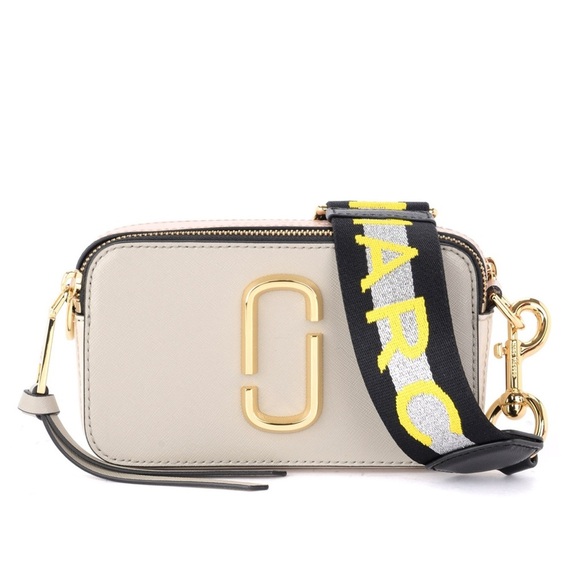 NWT Marc Jacobs Women's Snapshot Crossbody Bag Print Dust Pink Gray Multi - Picture 4 of 11